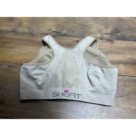 Shefit Perfect Lounge Sports Bra Honey Wheat - 1Luxe Seamless Zipper Front XS - Picture 5 of 10